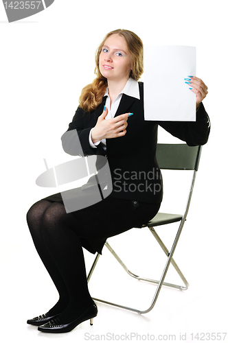 Image of Businesswoman with a blank 