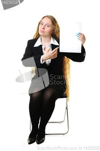 Image of Businesswoman with a blank 