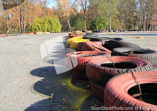 Image of Red and yellow tyres