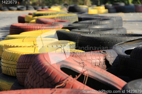 Image of Red and yellow tyres