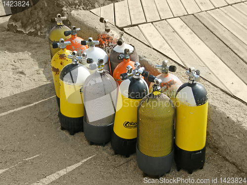 Image of oxygen  tank  diving