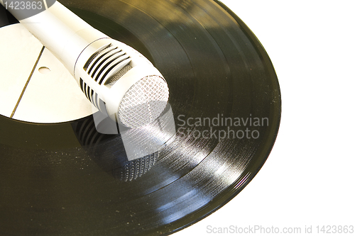 Image of  plastic disk with microphone