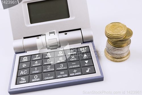 Image of Calculator and Coins