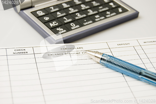 Image of Calculator, Check, Ballpen