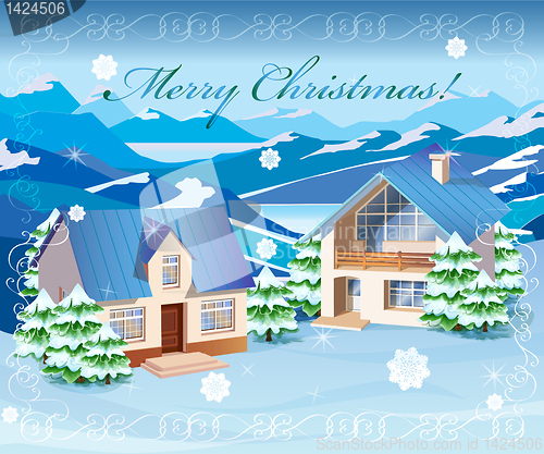 Image of Christmas rural landscape 