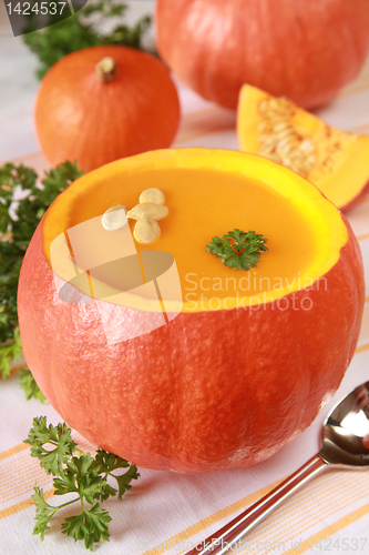 Image of Pumpkin Soup in a pumpkin