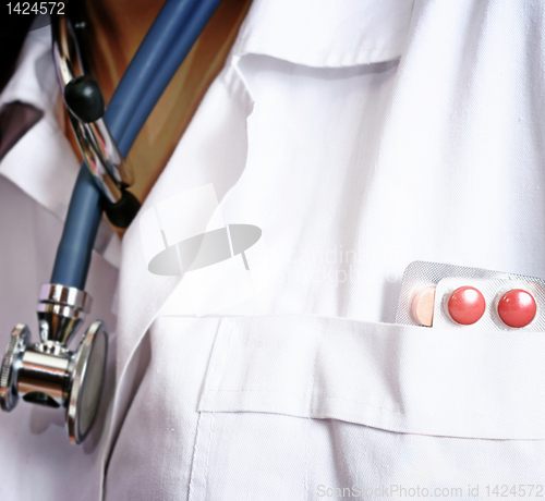 Image of Portrait of a young doctor with stethoscope.
