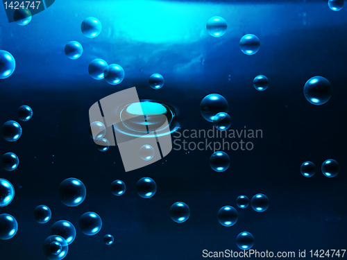 Image of background  blue water with bubble