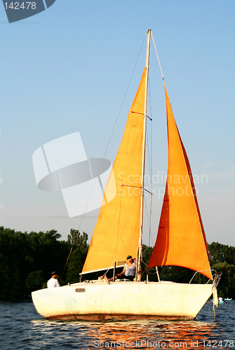 Image of Yacht at sunset