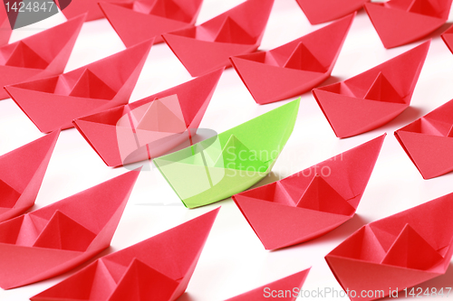 Image of Colored paper boats