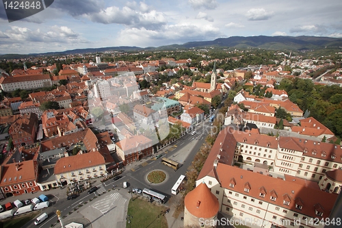 Image of Aerial view of Zagreb, the capital of Croatia