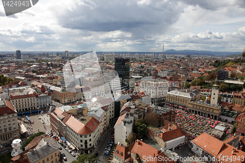 Image of Aerial view of Zagreb, the capital of Croatia