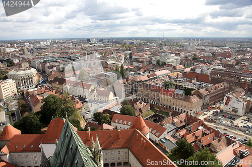 Image of Aerial view of Zagreb, the capital of Croatia