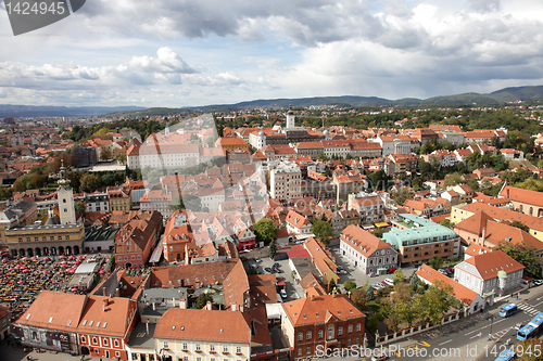 Image of Aerial view of Zagreb, the capital of Croatia