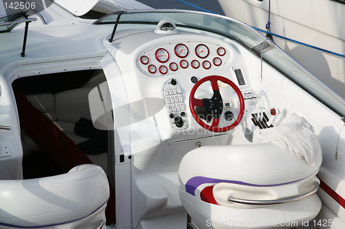 Image of Cockpit of a speedboat