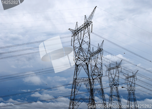 Image of Electrical tower in the biggest hydroelectric plant of the world