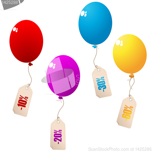 Image of Discount balloons with price tags