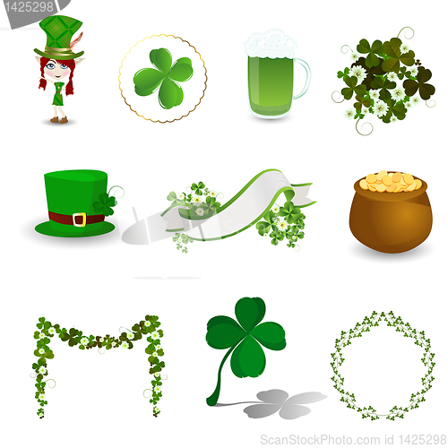 Image of St. Patrick's Day icon set