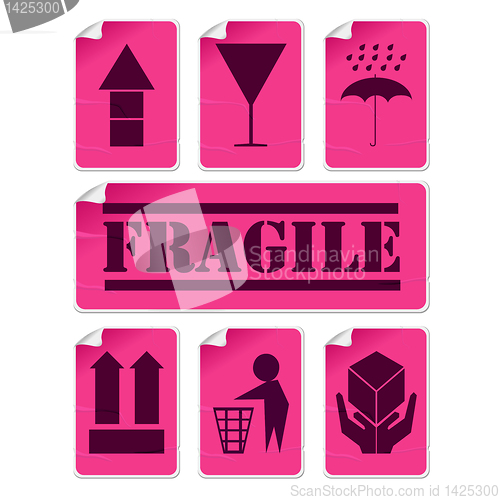 Image of Stickers collection with glue marks and corner