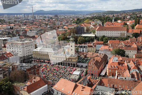 Image of Aerial view of Zagreb, the capital of Croatia