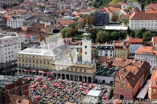 Image of Aerial view of Zagreb, the capital of Croatia