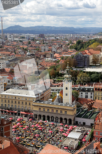 Image of Aerial view of Zagreb, the capital of Croatia