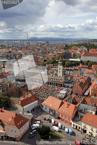 Image of Aerial view of Zagreb, the capital of Croatia