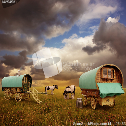 Image of Gypsy Wagons, Caravans