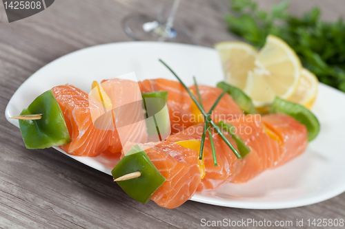 Image of Salmon skewer