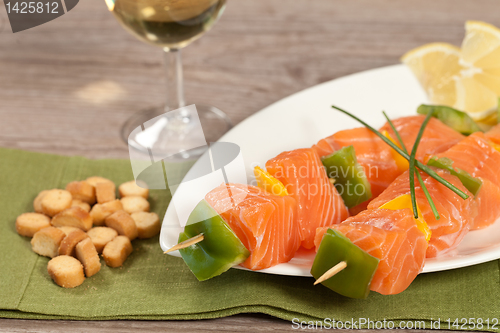 Image of Salmon skewer
