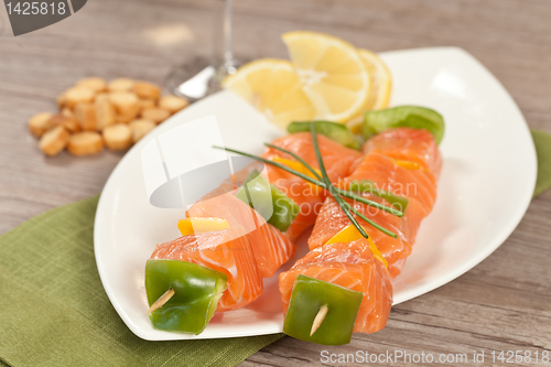 Image of Salmon skewer