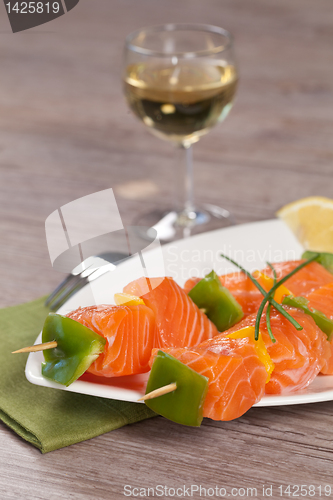 Image of Salmon skewer