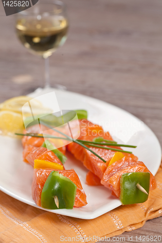 Image of Salmon skewer