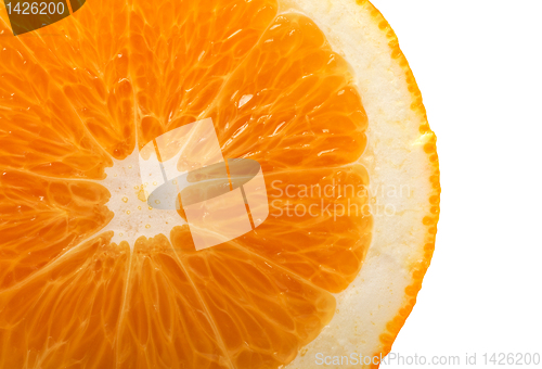 Image of Slice of orange isolated on white background