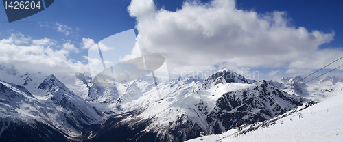 Image of Panoramic view. Ski resort.