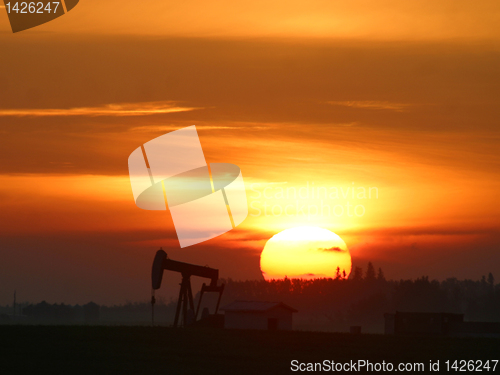 Image of Pump Jack at Sunrise