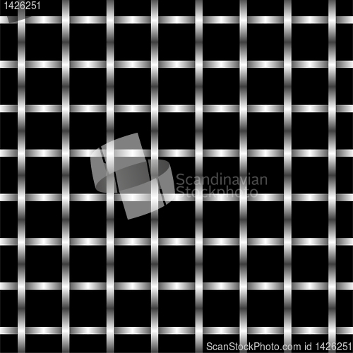 Image of Abstract illustration of metal grid wall pattern