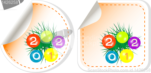 Image of christmas stickers. 2012 Labels set. vector