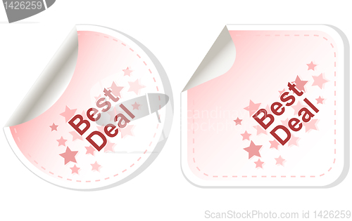 Image of Best Deal stickers Button set card Vector