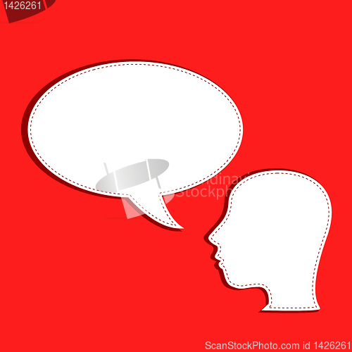 Image of human talks in a speech bubble