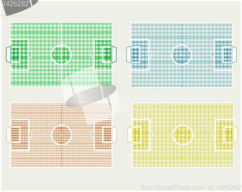 Image of Set of different colors Football Fields vector