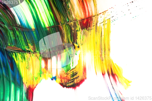 Image of paints on the white paper