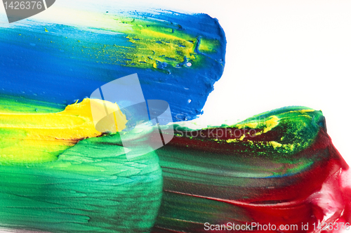Image of paints on the white paper