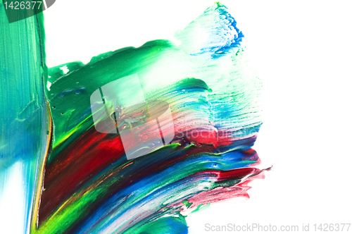 Image of paints on the white paper