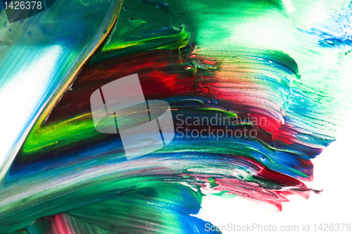Image of paints on the white paper