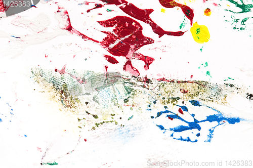 Image of paints on the white paper