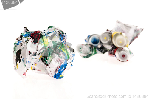 Image of Crumpled paper isolated over white 