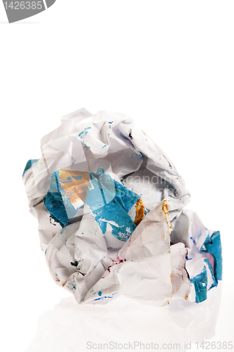 Image of Crumpled paper isolated over white 