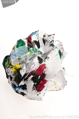 Image of Crumpled paper isolated over white 