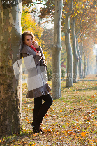 Image of Shot of young woman in the park